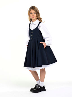 Синий школьный сарафан Mooriposh, модель 0247 фото 10