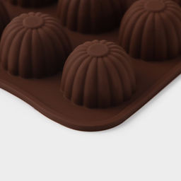 Форма для конфет и шоколада Доляна Ассорти, силикон, 21.5?10.4?1.5 см, 15 ячеек, коричневая фото 4