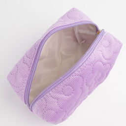 Косметичка на молнии женская, с подкладом, маленькая, Цветы, сиреневая - Simaland фото 4