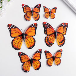Магнит пластик под ткань Бабочки двойные, блеск н-р 6 шт МИКС h= 10;10,5;5;6,7;8,4;6,7 см - Simaland фото 2
