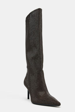 KNEE-HIGH BOOTS WITH SPARKLY DETAILS - Zara фото 6