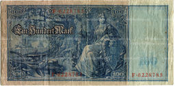 Банкнота 100 марок 1910 года Германия