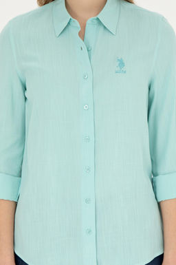 Женская рубашка зеленого цвета с длинным рукавом - U.s. polo assn фото 13