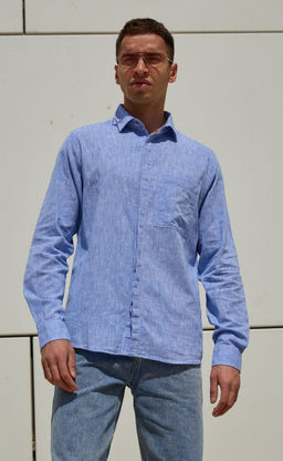 Рубашка д/р лен TF311-0460 jeans