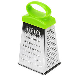 Терка из нержавеющей стали четырехгранная пластмассовая ручка 12,5см, основание 6,5х5см (Китай)