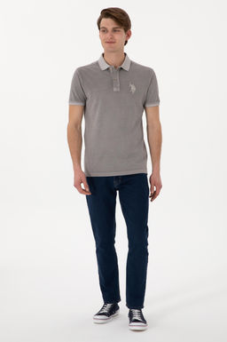 Erkek Slim Fit Polo Yaka Koyu Gri Basic Ti__rt Sepette S_rpriz _ndirim - U.s. polo assn фото 5