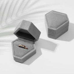 Футляр под серьги, кольцо Кристалл, бархатный, 6.5?6 см, серый