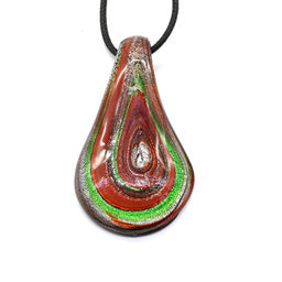 Муранское стекло украшения Лист 30*60мм цв.красный