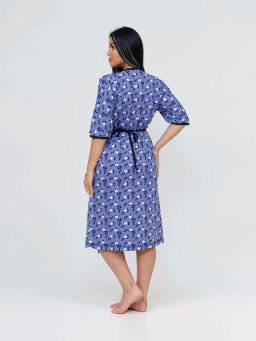 Халат женский, цвет голубой белый синий