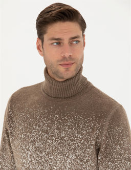 Vizon Slim Fit Bal_k__ Yaka Y_n Kar___ml_ Triko Kazak - Pierre cardin фото 2