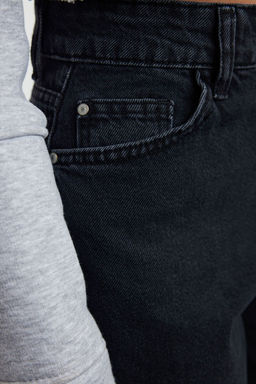 Siyah Yuksek Bel Mom Jeans TWOAW25JE00072 - Trendyolmilla фото 5