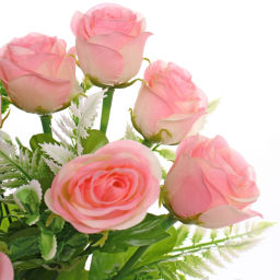 Искусственные цветы "Розовый букет" 42см 10 цветков розовые