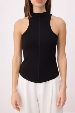 Siyah Fitted/Vucuda Oturan Dik Yaka Kolsuz Yumusak Orme Atlet TWOSS26AL00051 - Trendyolmilla фото 3