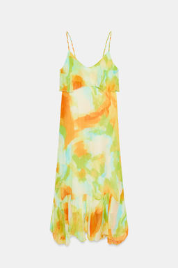 VESTIDO MIDI ESTAMPADO VOLANTES / TYEAMARILLO - Zara фото 8
