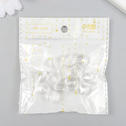 Бусины для творчества пластик Шарики с гранями - кристалл d=1,3 набор 20 гр - Арт узор фото 3