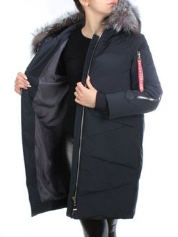CU-19056 DK. BLUE Пальто женское зимнее CUTEELF (200 гр. холлофайбера) - Фабричный китай фото 10