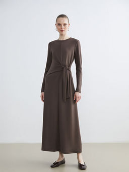 Bisiklet Yaka Beli Ba?lamal? Elbise