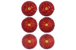 Набор 6 новогодних шаров 9,5*9,5 см Красный - Elan gallery фото 12