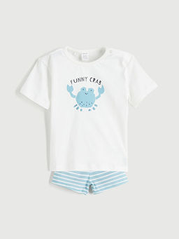 Yenge? Bask?l? Erkek Bebek Ti??rt ve ?ort 2li