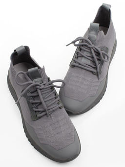 03-1000-4 GREY Кроссовки-носки мужские Снокеры (эластичный текстиль) - Фабричный китай фото 11