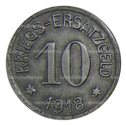 Монета 10 пфеннигов 1918 года Германия  Нотгельд Крефельд