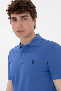 Erkek Slim Fit Polo Yaka _ndigo Basic Ti__rt - U.s. polo assn фото 2