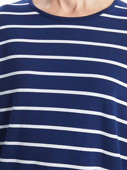 Bisiklet Yaka ?izgili Kad?n Ti??rt