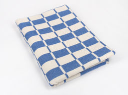 Одеяло байковое 140*205 клетка цв. синий микс (Россия ВВТ)