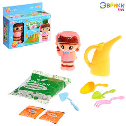 Набор для опытов Весёлые прически, выращиваем травку, девочка