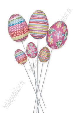 Пасхальный декор "Яйцо на палочке" 3,5 см и 6 см (6 шт) SF-7862, №2