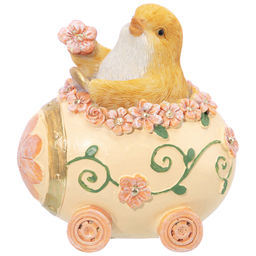 Фигурка декоративная 8*6,5*8,5 см "Цыпленок в яйце на колесиках"