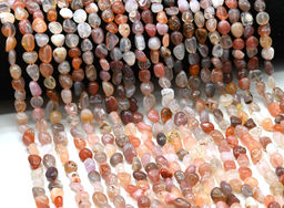 Бусины из агата Ботсвана галтовка 5*8мм, 38,5см, 49 бусин Радуга камня