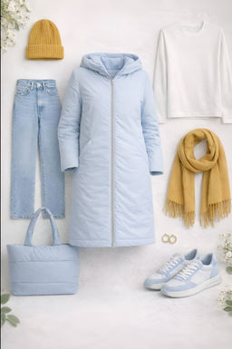 Полупальто женское демисезонное "HN-1" голубой