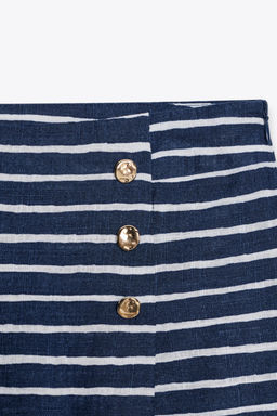 STRIPED LINEN BLEND BERMUDA SHORTS - Zara фото 10