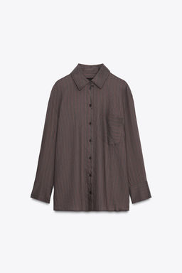 OVERSIZE STRIPED SHIRT ZW COLLECTION - Zara фото 5