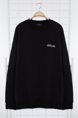 TRENDYOL MAN Gri Oversize/Genis Kesim Yaz? Bask?l? Buyuk Beden Sweatshirt TMNAW25AO00026 - Trendyolmilla фото 8