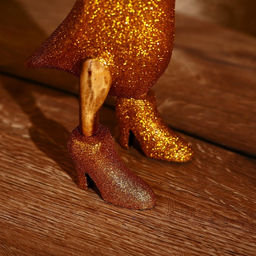 Сувенир «Утка на диско в золотом», 27 см, дерево