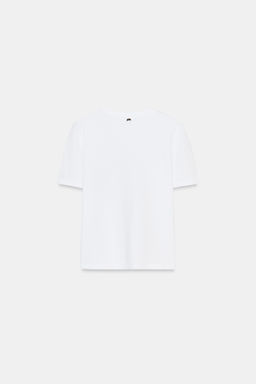 CAMISETA BOLSILLO CONTRASTE / Blanco - Zara фото 7