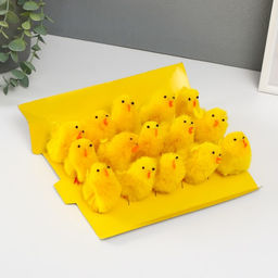 Фигурка пасхальная «Цыпа пушистая», набор 15 шт., 7.5×5×5 см