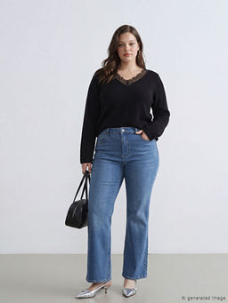 Джинсы женские wide leg высокая талия