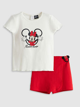Minnie Mouse Bask?l? K?z ?ocuk Ti??rt ve ?ort Etek