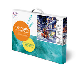 ФРЕЯ PNB/PMC-263 Набор для раскрашивания по номерам ( цветной холст ) 40 х 30 см Праздничная улочка