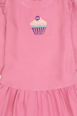 K_z _ocuk Pembe Dokuma Elbise - U.s. polo assn фото 3