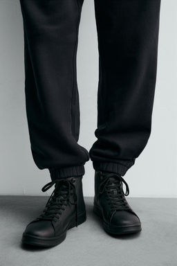 LEATHER HIGH-TOP TRAINERS