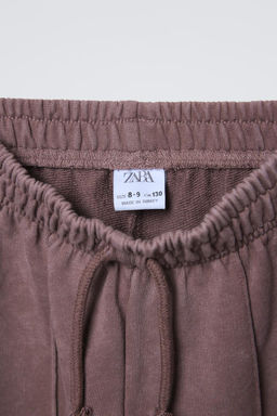 WASHED-EFFECT WIDE-LEG PLUSH TROUSERS - Zara фото 7