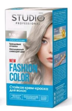 Студио "Fashion Color" Стойкая краска д/в тон 9.16 Серебрист.блонд 50/50/15мл.(6) /95627