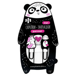 Скрепки-закладки для книг, арт. 71038 / 48 ПАНДА И ЕДИНОРОГ (2 шт. в наборе, размер: 19х63; 18х62 мм