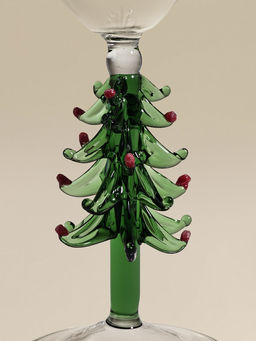 Бокал для шампанского SL-Home «Ёлочный», 250 мл, 6×23.6 см, стекло, прозрачный, зелёный