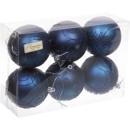 Набор шаров 8 см "Magic wish" (набор 6 шт), Сапфир