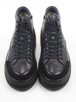 05-B203B-1M-C DK.BLUE Ботинки зимние мужские (натуральная кожа, натуральный мех)